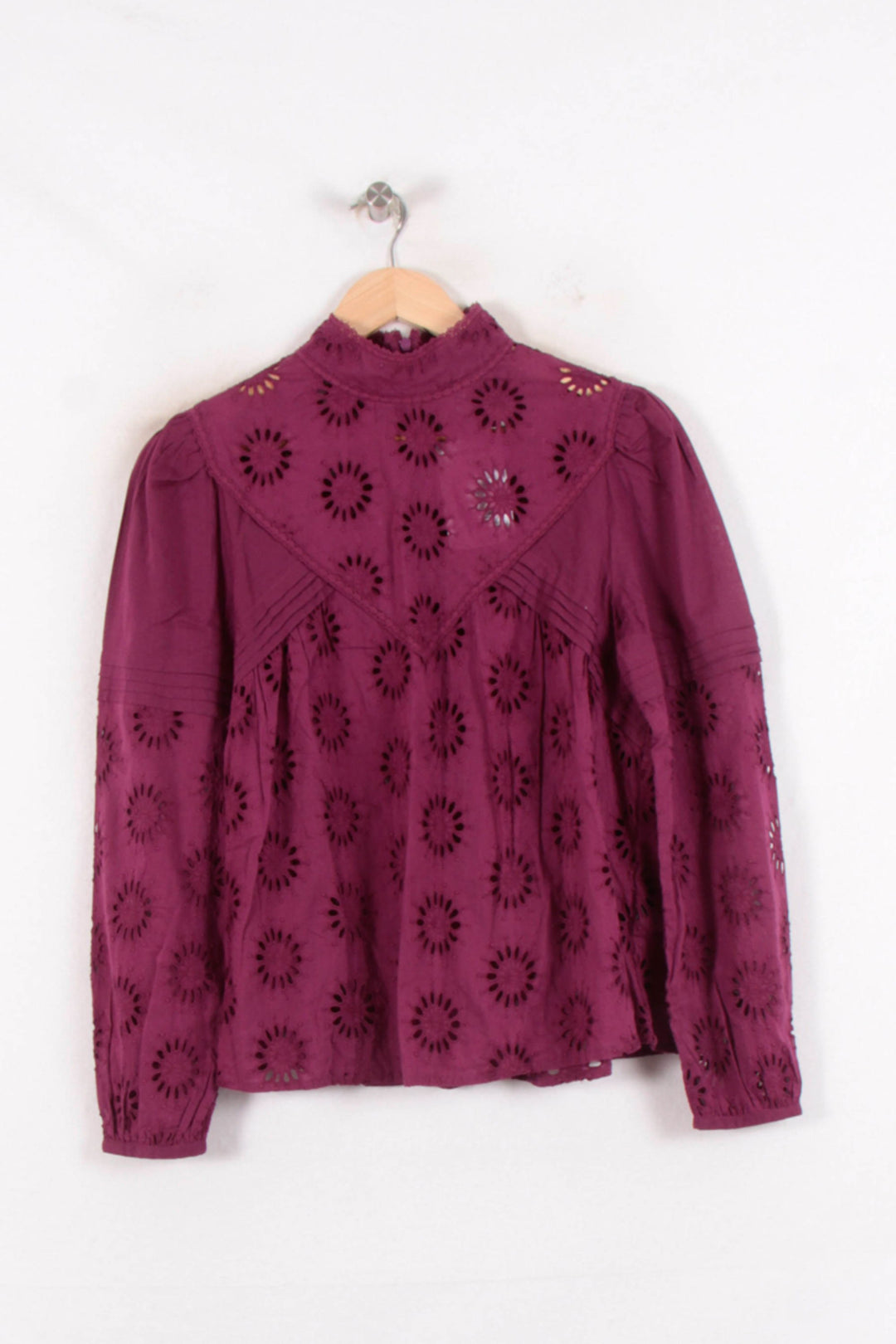 Blouse Brodée Bordeaux - Taille S/36 de la marque IKKS | PARAD80873 - Vendu par Paradigme - Image 2