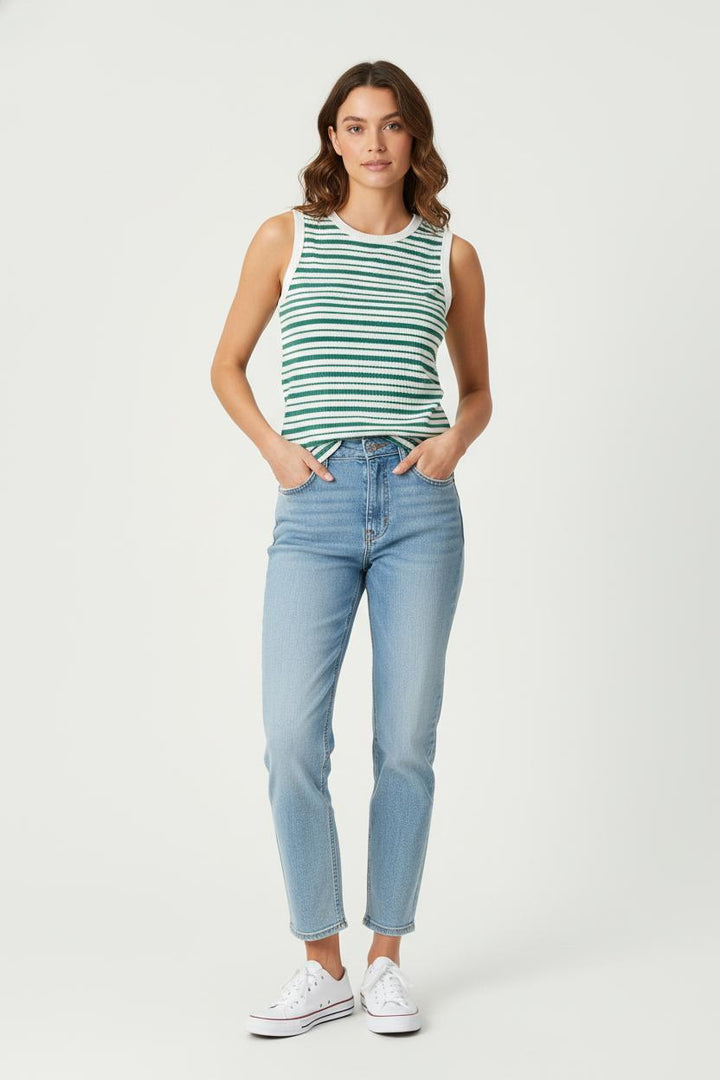 Débardeur Vert et Blanc - Taille S/36 de la marque La Fée Maraboutée | PARAD80878 - Vendu par Paradigme - Image 1