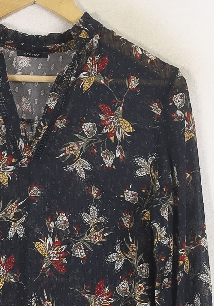 Blouse Fleurie Bleu - Taille XS/34 de la marque One Step | PARAD80916 - Vendu par Paradigme - Image 3