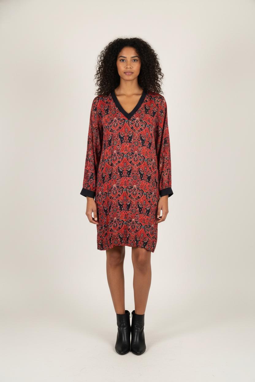 Robe Bordeaux et Noire - Taille M/38 de la marque La Fée Maraboutée | PARAD80923 - Vendu par Paradigme - Image 1