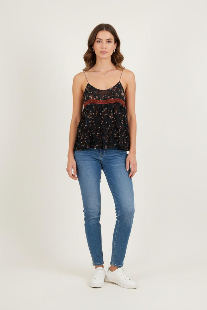 Débardeur Noir à Fleurs - Taille S/36 de la marque ba&sh | PARAD80936 - Vendu par Paradigme - Image 1