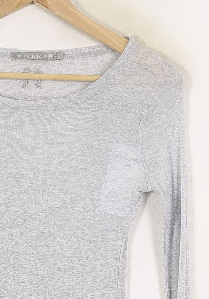 Tee-shirt Manches Longues Gris - Taille XS/34 de la marque Bérénice | PARAD80944 - Vendu par Paradigme - Image 3