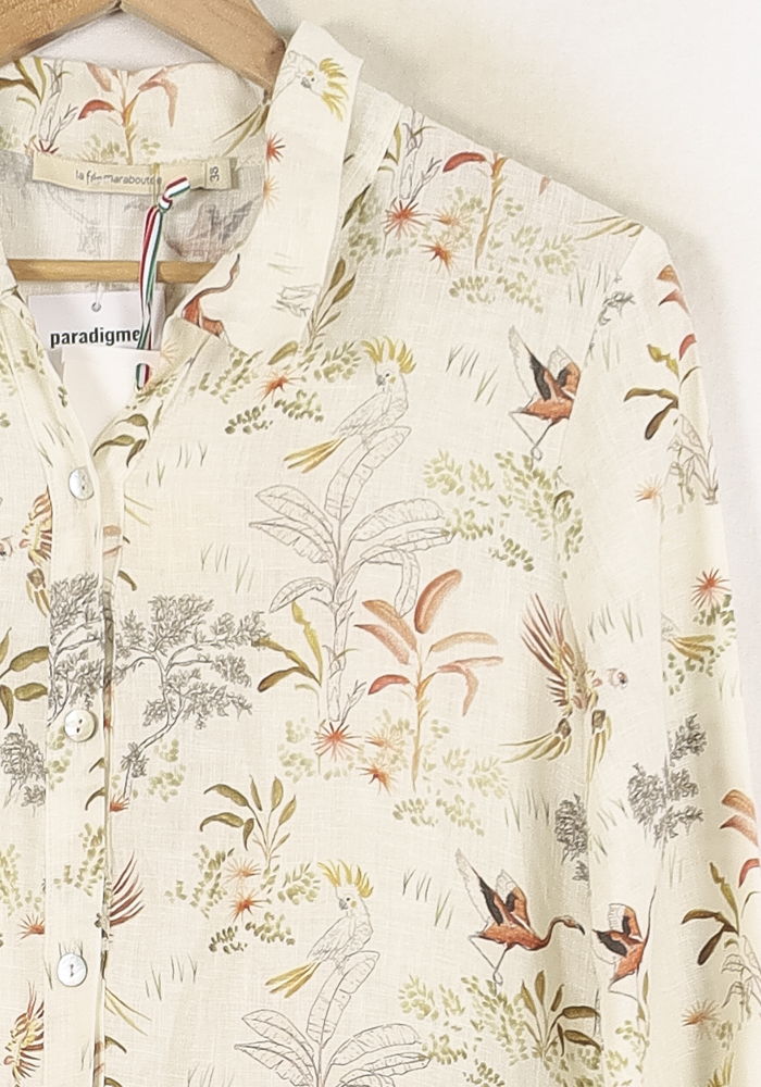 Robe Chemise Beige à Motifs - Taille M/38 de la marque La Fée Maraboutée | PARAD80951 - Vendu par Paradigme - Image 3