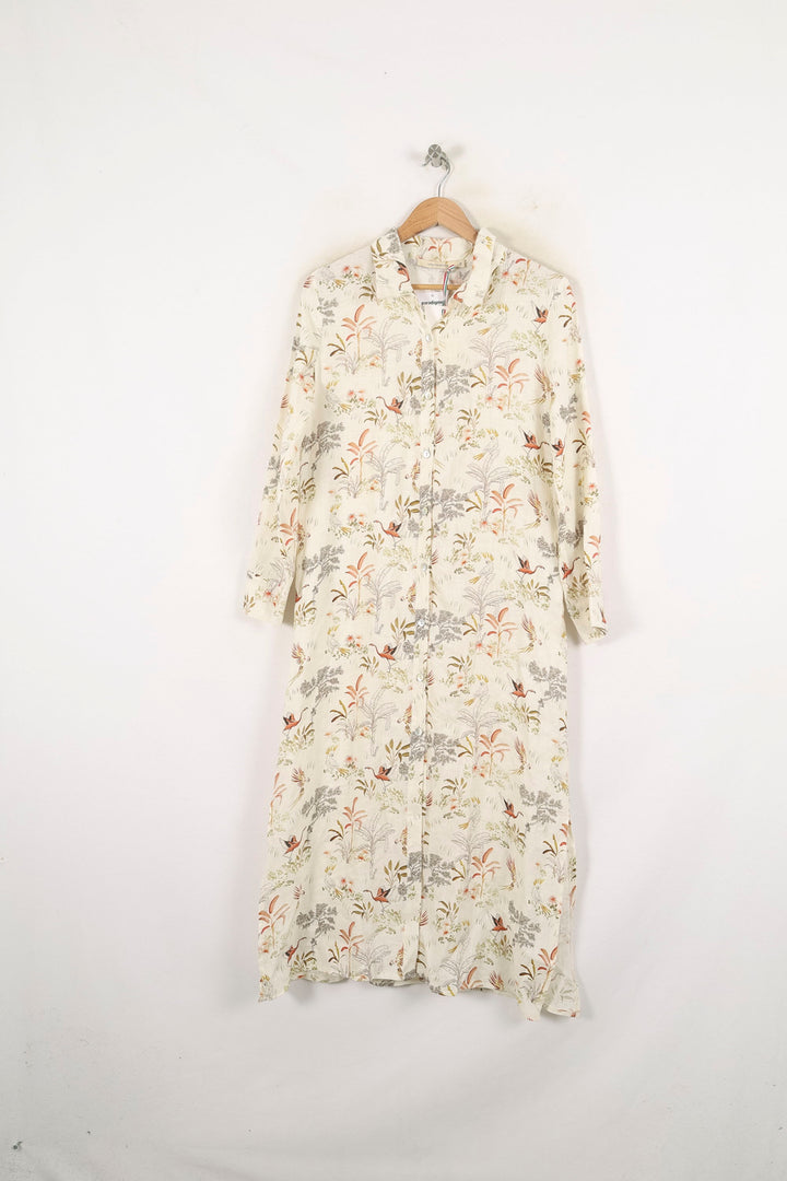 Robe Chemise Beige à Motifs - Taille M/38 de la marque La Fée Maraboutée | PARAD80951 - Vendu par Paradigme - Image 2