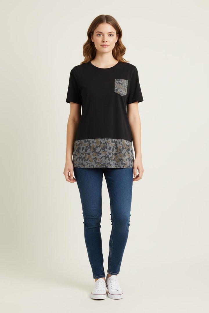 Tee-shirt Noir et Gris - Taille M/38 de la marque IKKS | PARAD80992 - Vendu par Paradigme - Image 1