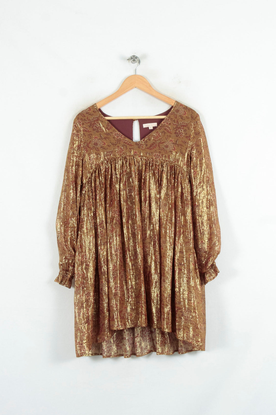 Robe Courte Dorée et Marron - Taille XS/34 de la marque Louise Misha | PARAD81040 - Vendu par Paradigme - Image 2