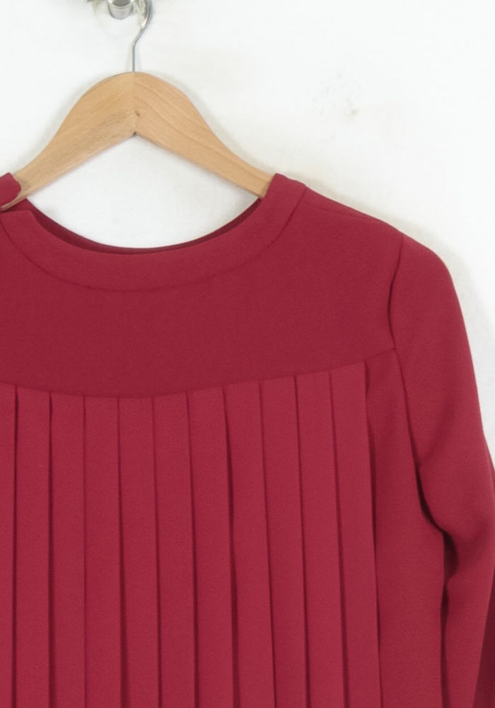 Robe Plissée Bordeaux - Taille S/36 de la marque Claudie Pierlot | PARAD81048 - Vendu par Paradigme - Image 3