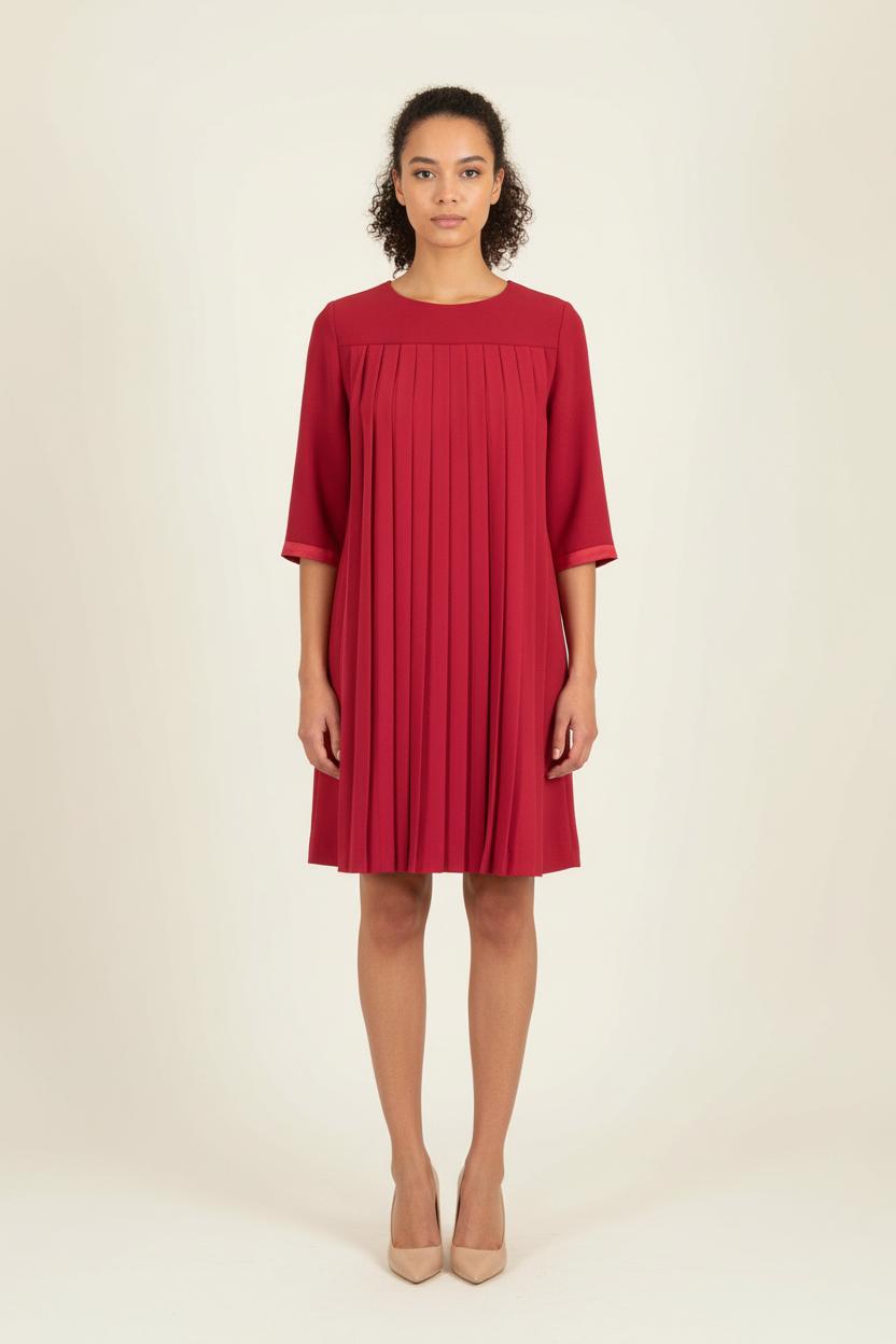 Robe Plissée Bordeaux - Taille S/36 de la marque Claudie Pierlot | PARAD81048 - Vendu par Paradigme - Image 1
