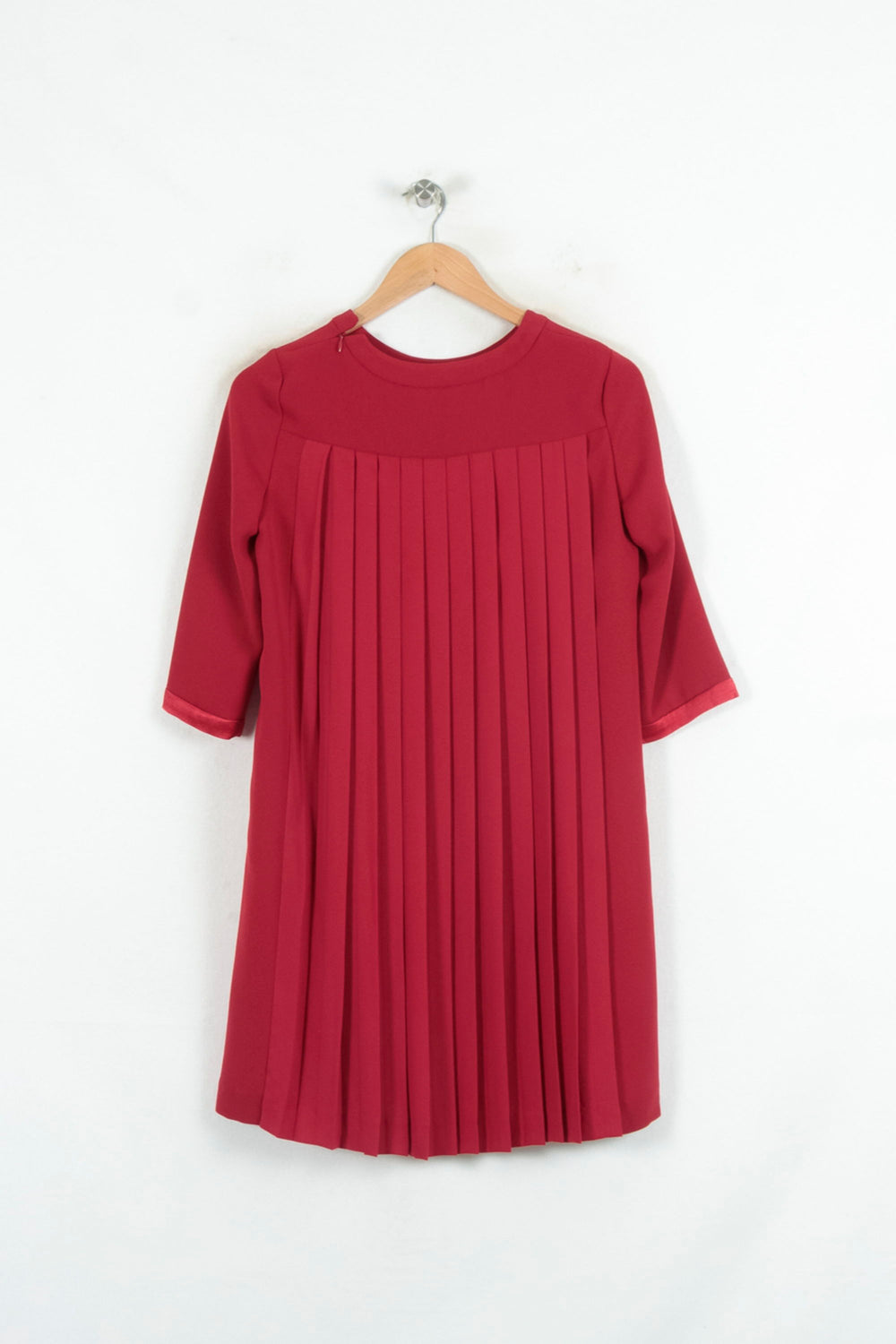 Robe Plissée Bordeaux - Taille S/36 de la marque Claudie Pierlot | PARAD81048 - Vendu par Paradigme - Image 2