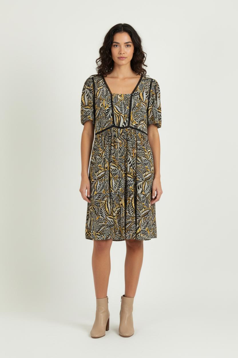 Robe Courte Noire et Jaune - Taille M/38 de la marque Bérénice | PARAD81056 - Vendu par Paradigme - Image 1