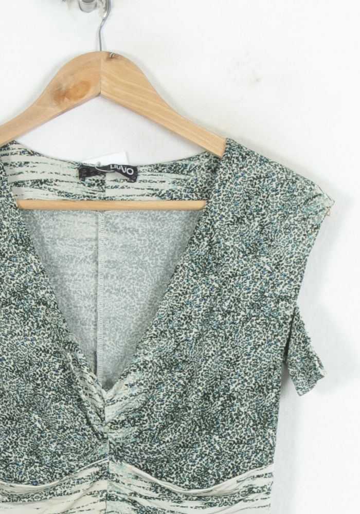 Robe Courte Verte et Blanche - Taille S/36 de la marque Liu Jo | PARAD81065 - Vendu par Paradigme - Image 3