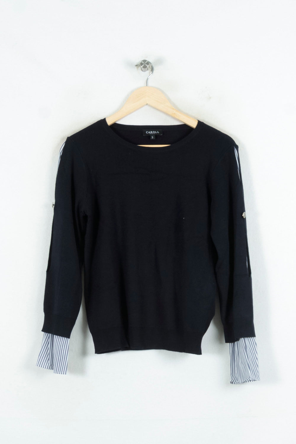 Pull Bleu et Blanc - Taille S/36 de la marque Caroll | PARAD81070 - Vendu par Paradigme - Image 2