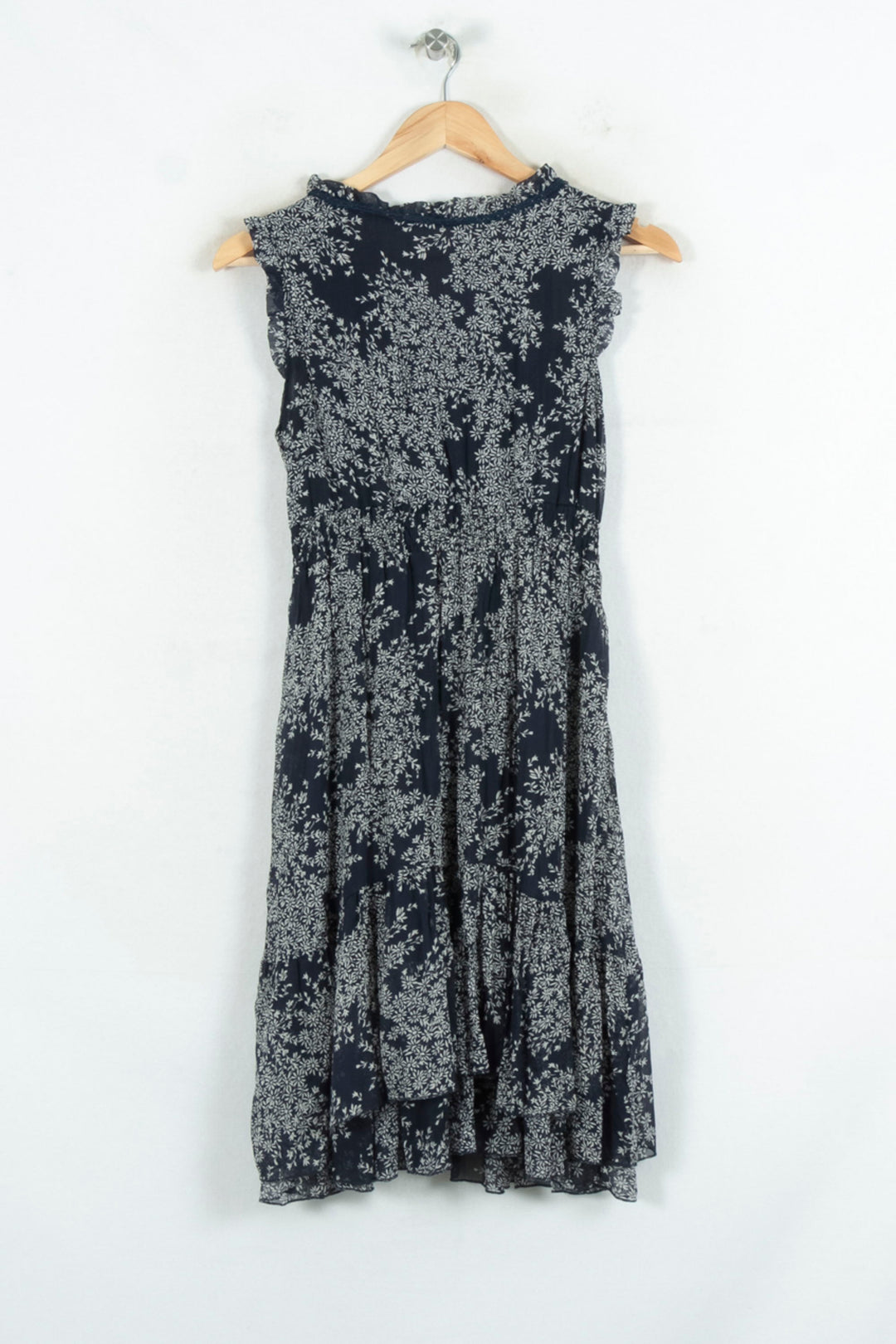 Robe Fleurie Bleu et Blanc - Taille M/38 de la marque La Fée Maraboutée | PARAD81073 - Vendu par Paradigme - Image 4