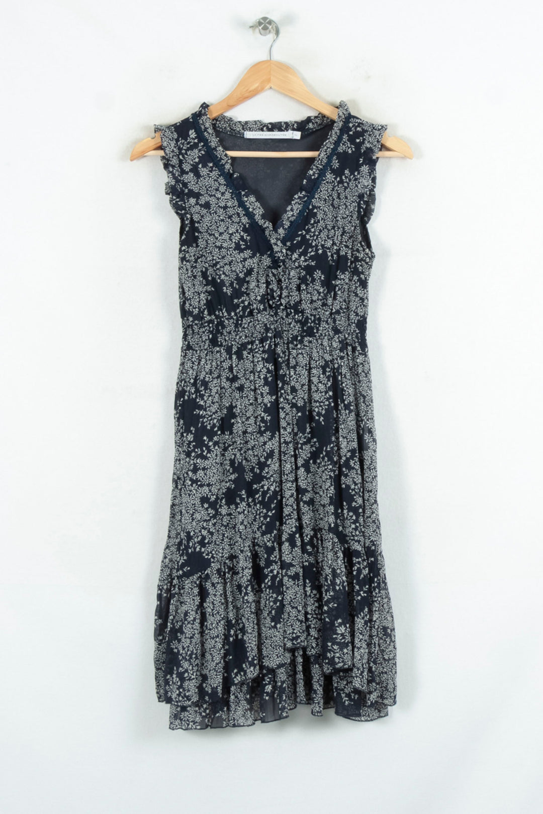 Robe Fleurie Bleu et Blanc - Taille M/38 de la marque La Fée Maraboutée | PARAD81073 - Vendu par Paradigme - Image 2