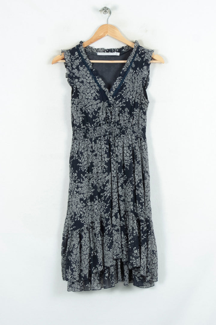 Robe Fleurie Bleu et Blanc - Taille M/38 de la marque La Fée Maraboutée | PARAD81073 - Vendu par Paradigme - Image 2