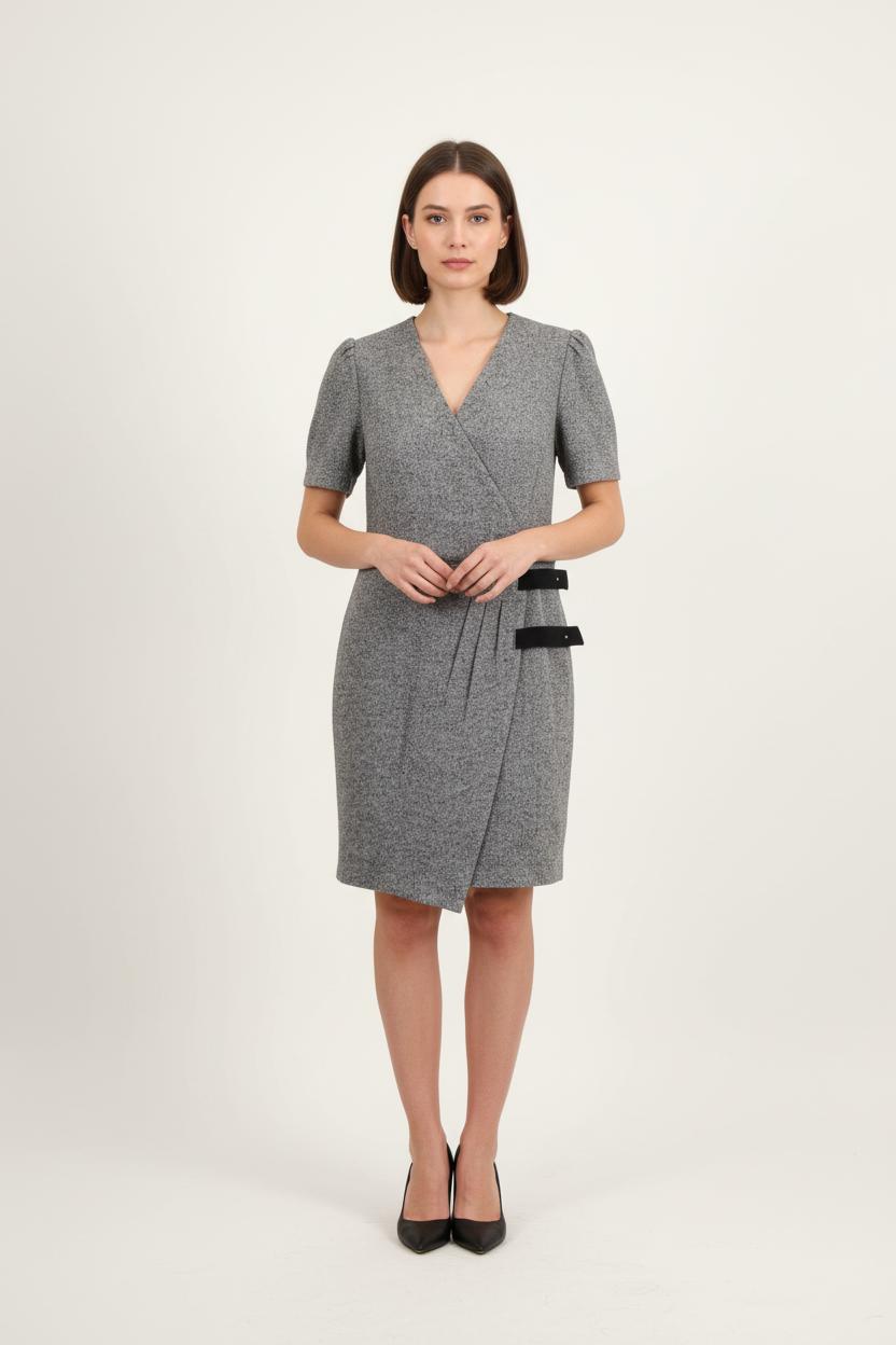 Robe Portefeuille Grise - Taille L/40 de la marque Bérénice | PARAD81086 - Vendu par Paradigme - Image 1