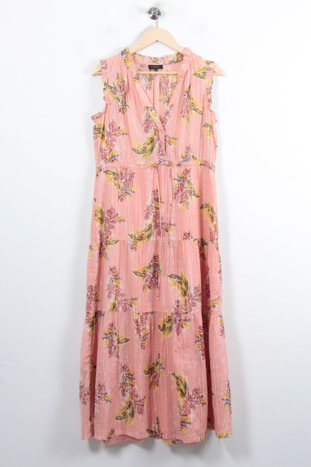 Robe Longue Rose et Jaune - Taille L/40 de la marque Caroll | PARAD81100 - Vendu par Paradigme - Image 2