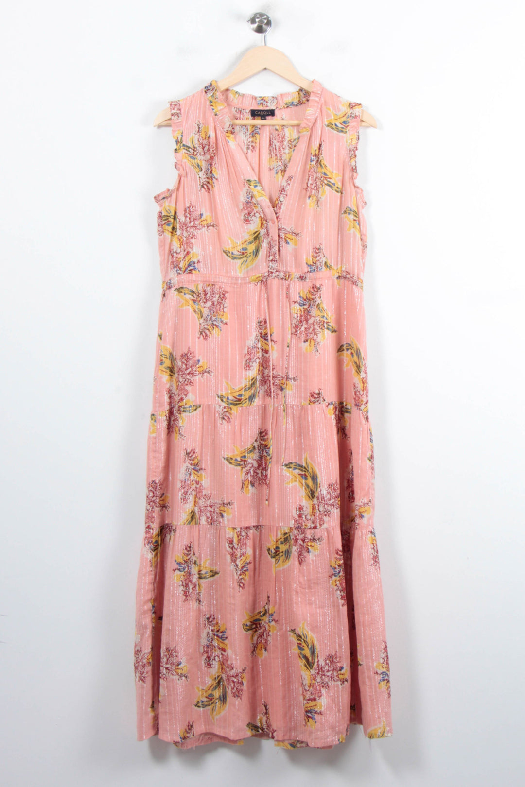 Robe Longue Rose et Jaune - Taille L/40 de la marque Caroll | PARAD81100 - Vendu par Paradigme - Image 2