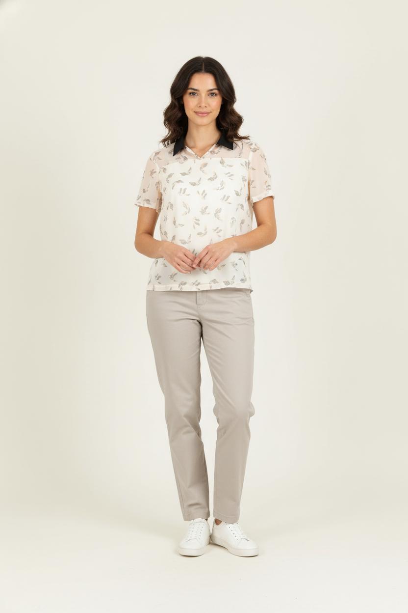 Chemisier Beige et Noir - Taille XS/34 de la marque One Step | PARAD81112 - Vendu par Paradigme - Image 1