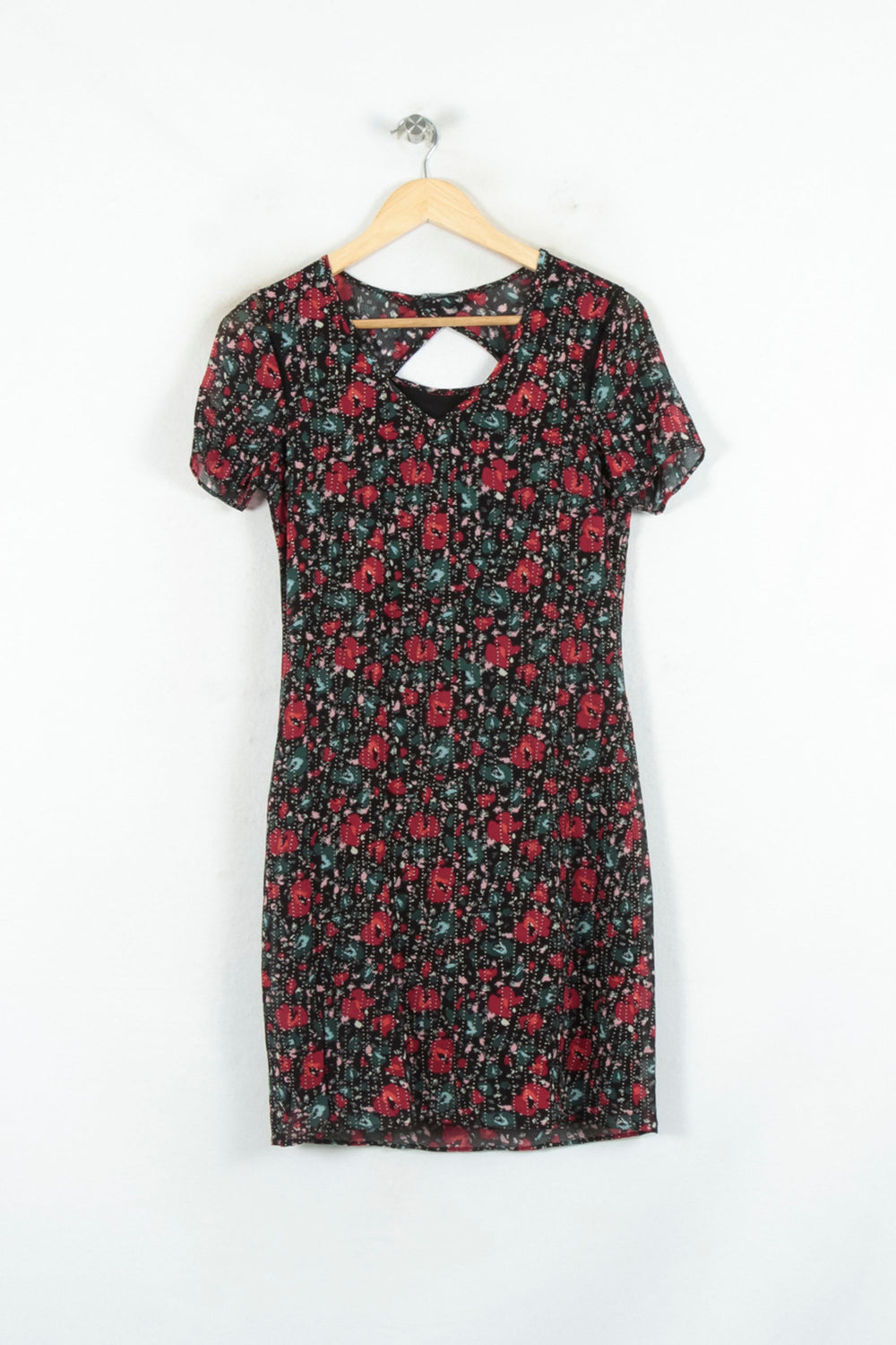 Robe Fleurie Noire et Rouge - Taille XS/34 de la marque One Step | PARAD81118 - Vendu par Paradigme - Image 2