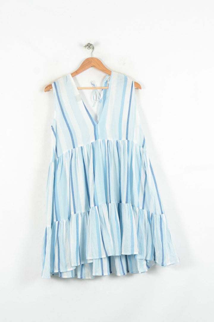 Robe Courte Bleue et Blanche - Taille M/38 de la marque Claudie Pierlot | PARAD81143 - Vendu par Paradigme - Image 2