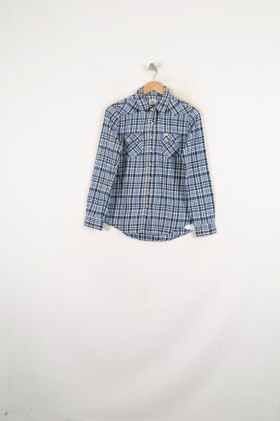 Chemise à Carreaux Bleue et Blanche - Taille S/36 de la marque Lee | PARAD81154 - Vendu par Paradigme - Image 2