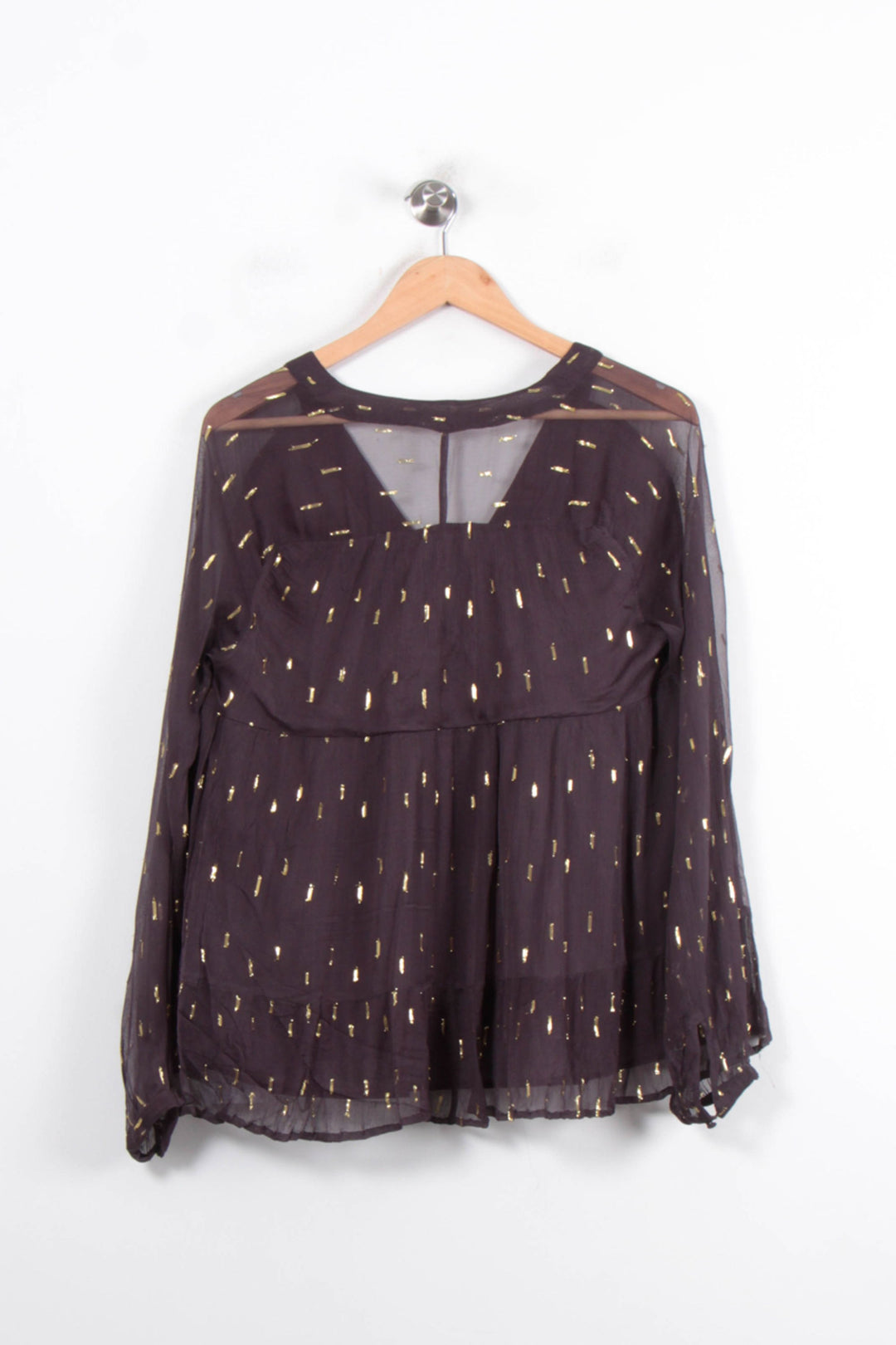 Blouse Noire et Dorée - Taille S/36 de la marque Sézane | PARAD81170 - Vendu par Paradigme - Image 4