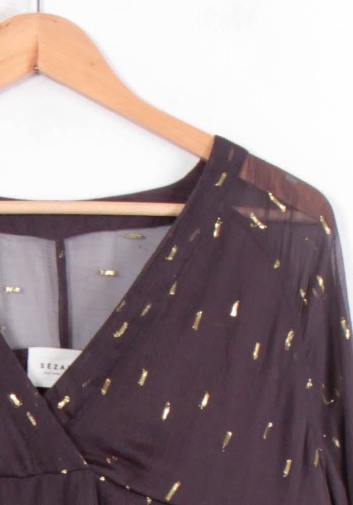 Blouse Noire et Dorée - Taille S/36 de la marque Sézane | PARAD81170 - Vendu par Paradigme - Image 3