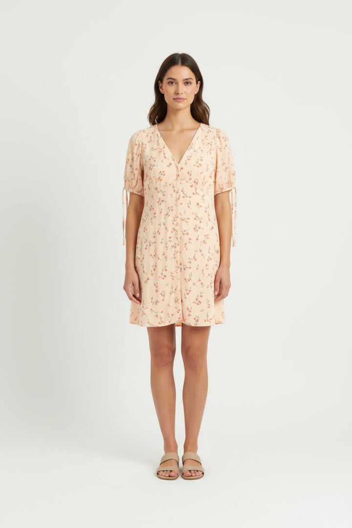 Robe Écrue à Fleurs Roses - Taille XS/34 de la marque Petite Mendigote | PARAD81194 - Vendu par Paradigme - Image 1