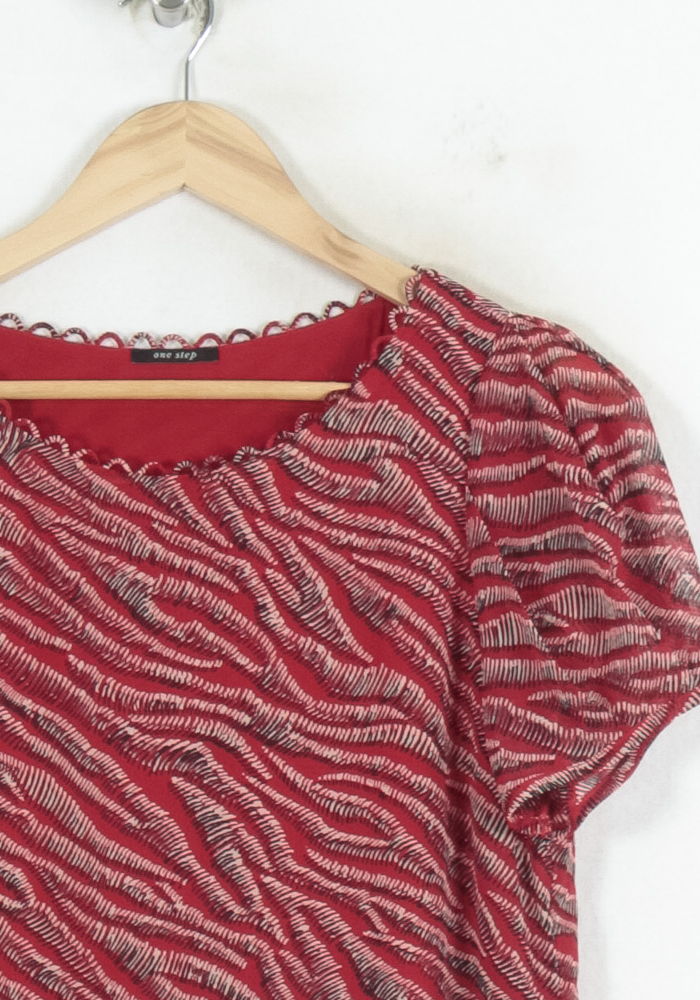 Robe Droite Rouge et Blanche - Taille S/36 de la marque One Step | PARAD81198 - Vendu par Paradigme - Image 3