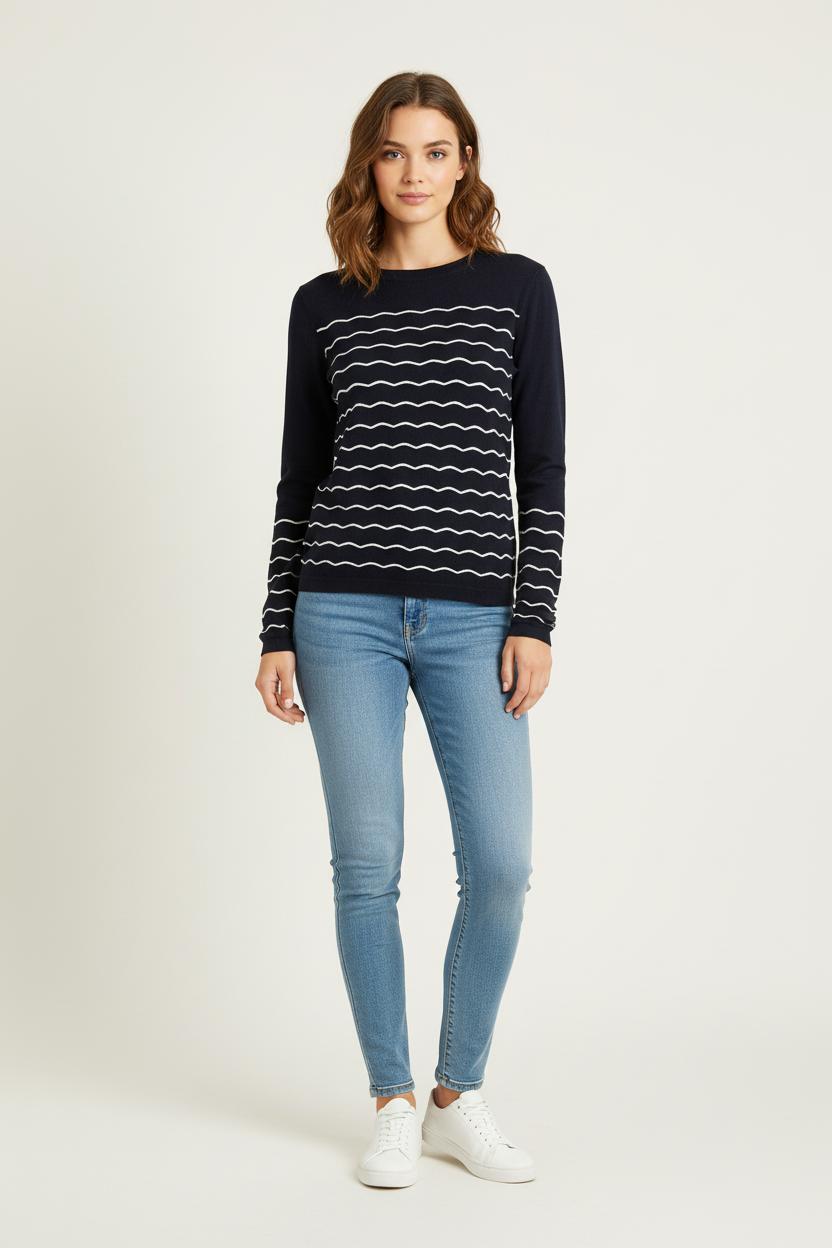 Pull Bleu et Blanc - Taille S/36 de la marque Des petits hauts | PARAD81207 - Vendu par Paradigme - Image 1