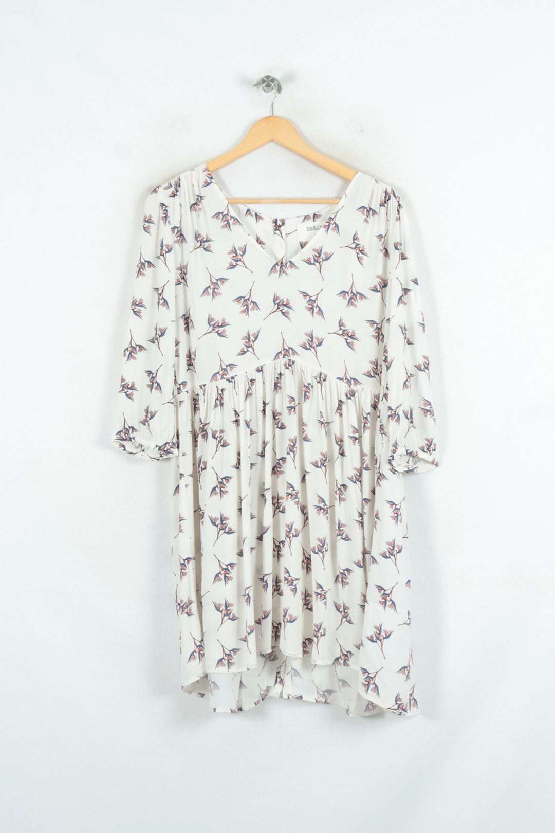 Robe Imprimée Blanche - Taille M/38 de la marque ba&sh | PARAD81209 - Vendu par Paradigme - Image 2