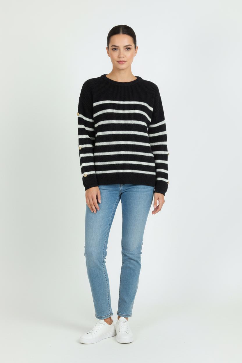 Pull Bleu et Blanc - Taille S/36 de la marque Claudie Pierlot | PARAD81218 - Vendu par Paradigme - Image 1