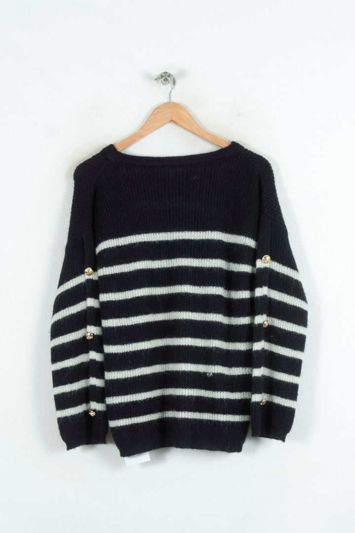 Pull Bleu et Blanc - Taille S/36 de la marque Claudie Pierlot | PARAD81218 - Vendu par Paradigme - Image 2