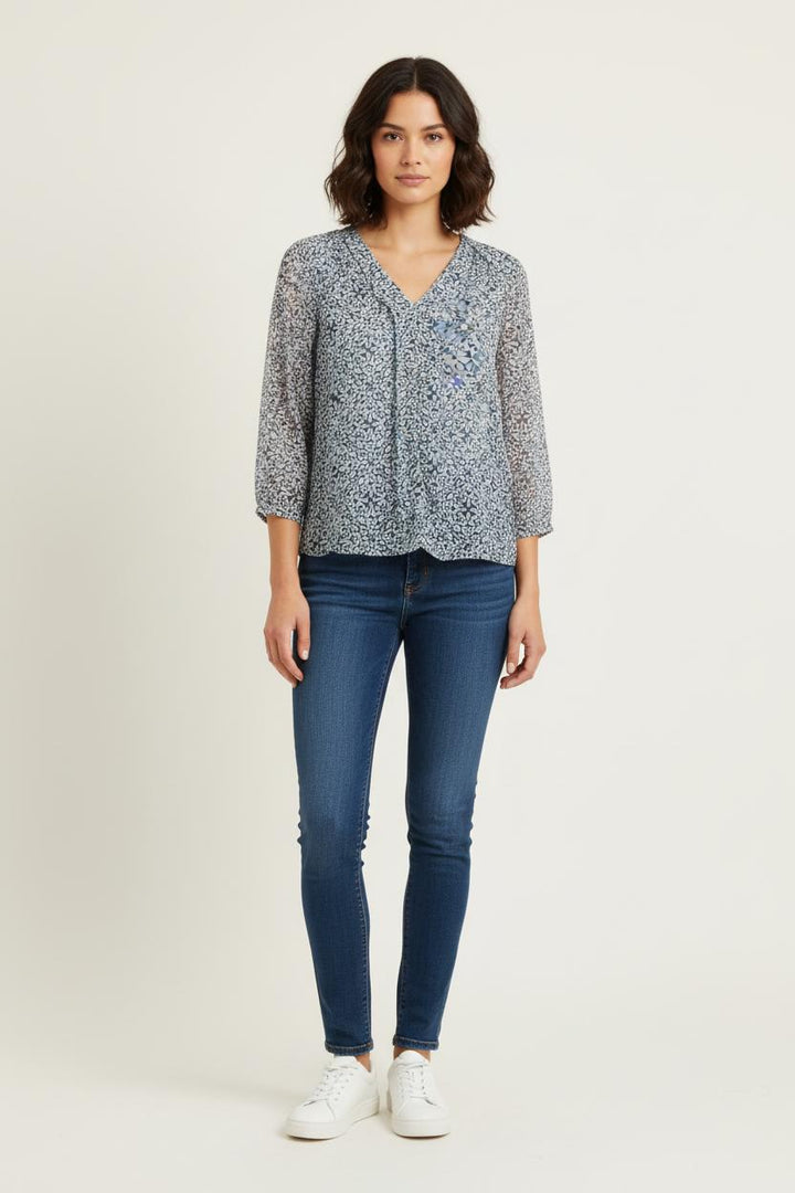 Blouse Bleue et Blanche - Taille M/38 de la marque Maison 123 | PARAD81228 - Vendu par Paradigme - Image 1