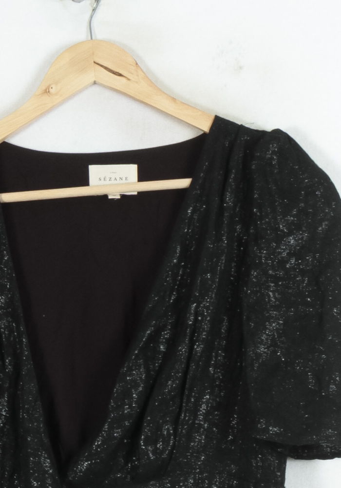 Robe Portefeuille Noire - Taille S/36 de la marque Sézane | PARAD81233 - Vendu par Paradigme - Image 3