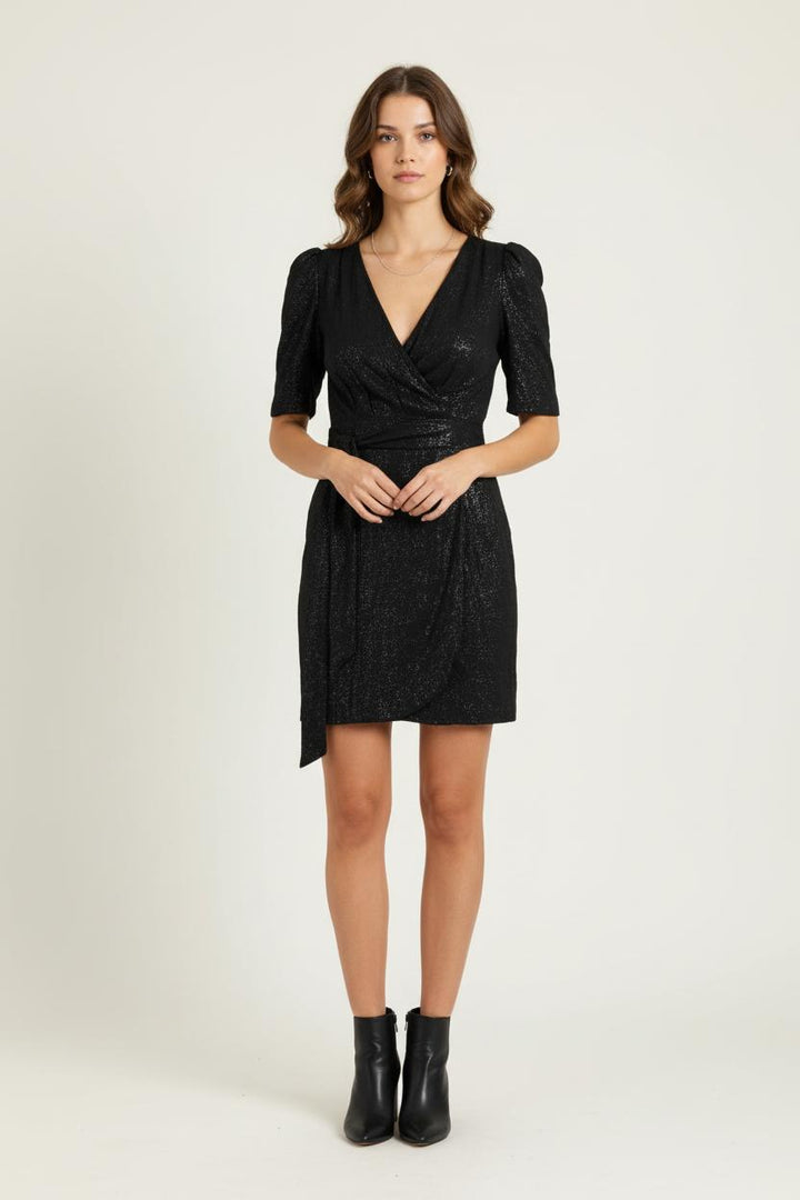 Robe Portefeuille Noire - Taille S/36 de la marque Sézane | PARAD81233 - Vendu par Paradigme - Image 1