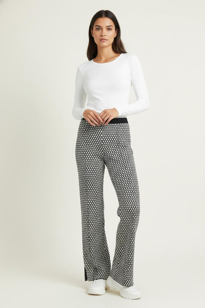 Pantalon Évasé Noir et Blanc - Taille S/36 de la marque Claudie Pierlot | PARAD81238 - Vendu par Paradigme - Image 1