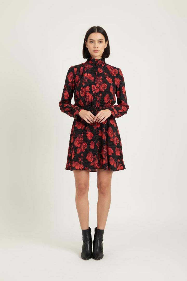 Robe Courte Noire et Rouge - Taille S/36 de la marque The Kooples | PARAD81243 - Vendu par Paradigme - Image 1