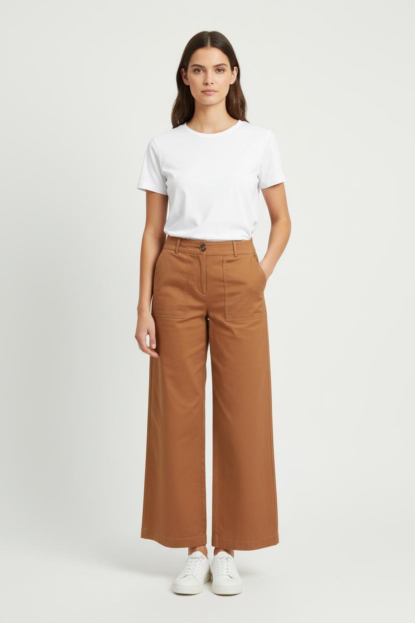 Pantalon Large Marron - Taille XL/42 de la marque La Fée Maraboutée | PARAD81246 - Vendu par Paradigme - Image 1