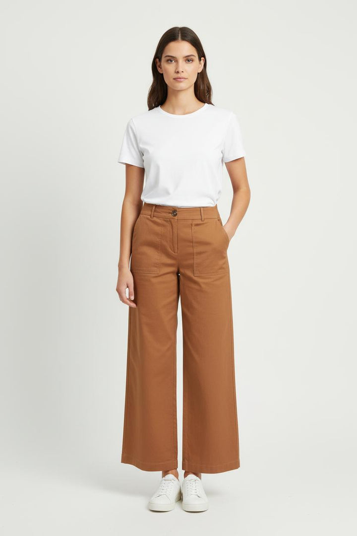 Pantalon Large Marron - Taille XL/42 de la marque La Fée Maraboutée | PARAD81246 - Vendu par Paradigme - Image 1