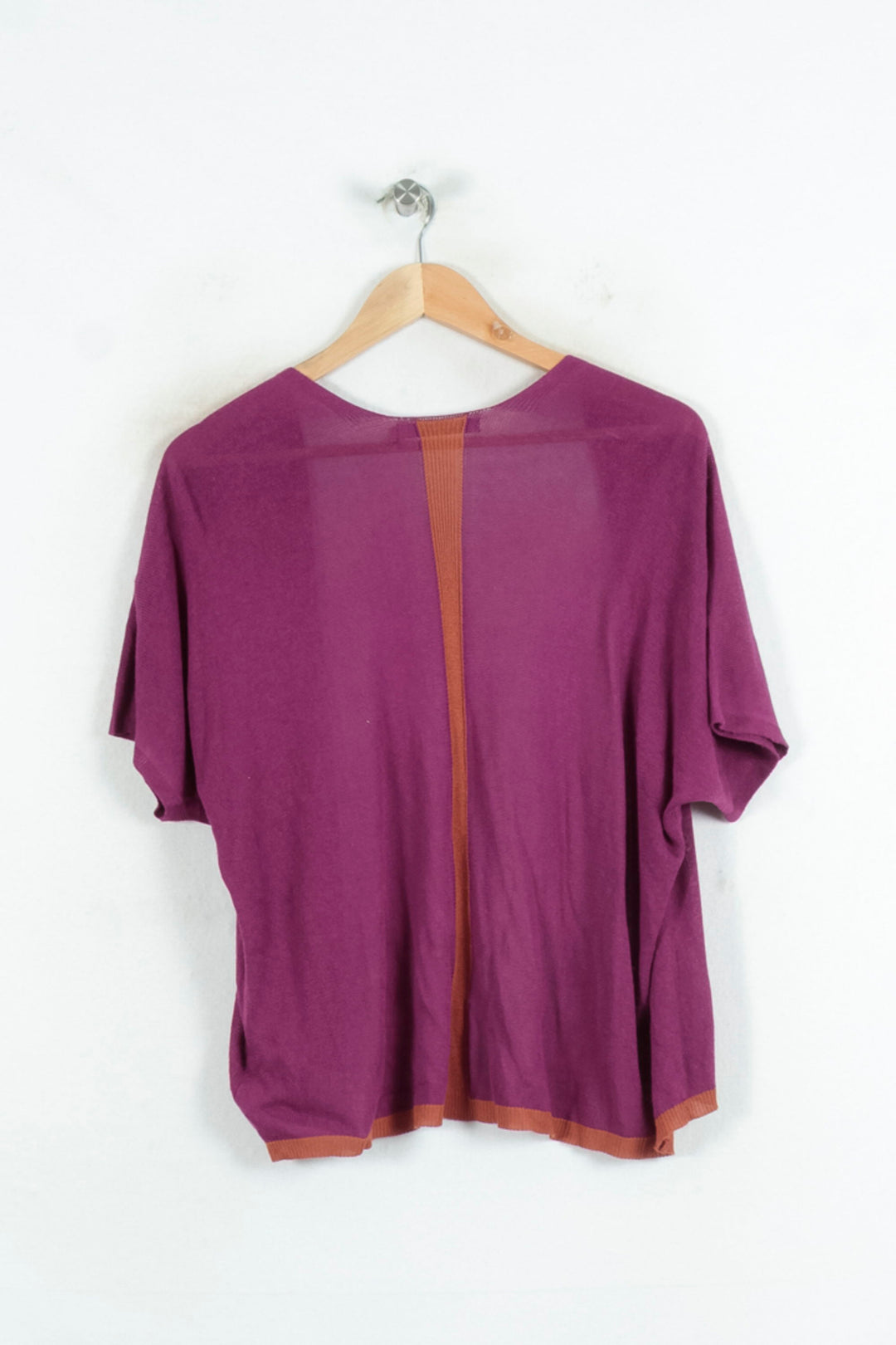 Cardigan Violet et Marron - Taille M/38 de la marque La Fée Maraboutée | PARAD81247 - Vendu par Paradigme - Image 4