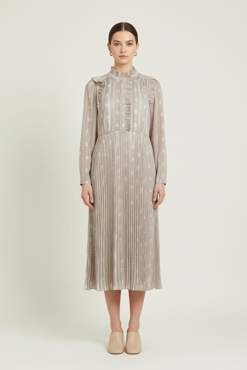 Robe Midi Beige et Blanc - Taille M/38 de la marque ba&sh | PARAD81250 - Vendu par Paradigme - Image 1