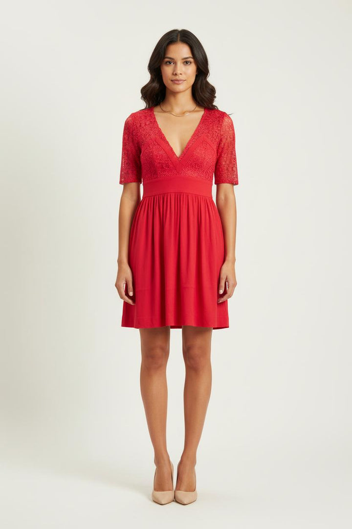 Robe Courte Rouge - Taille S/36 de la marque Sandro | PARAD81258 - Vendu par Paradigme - Image 1