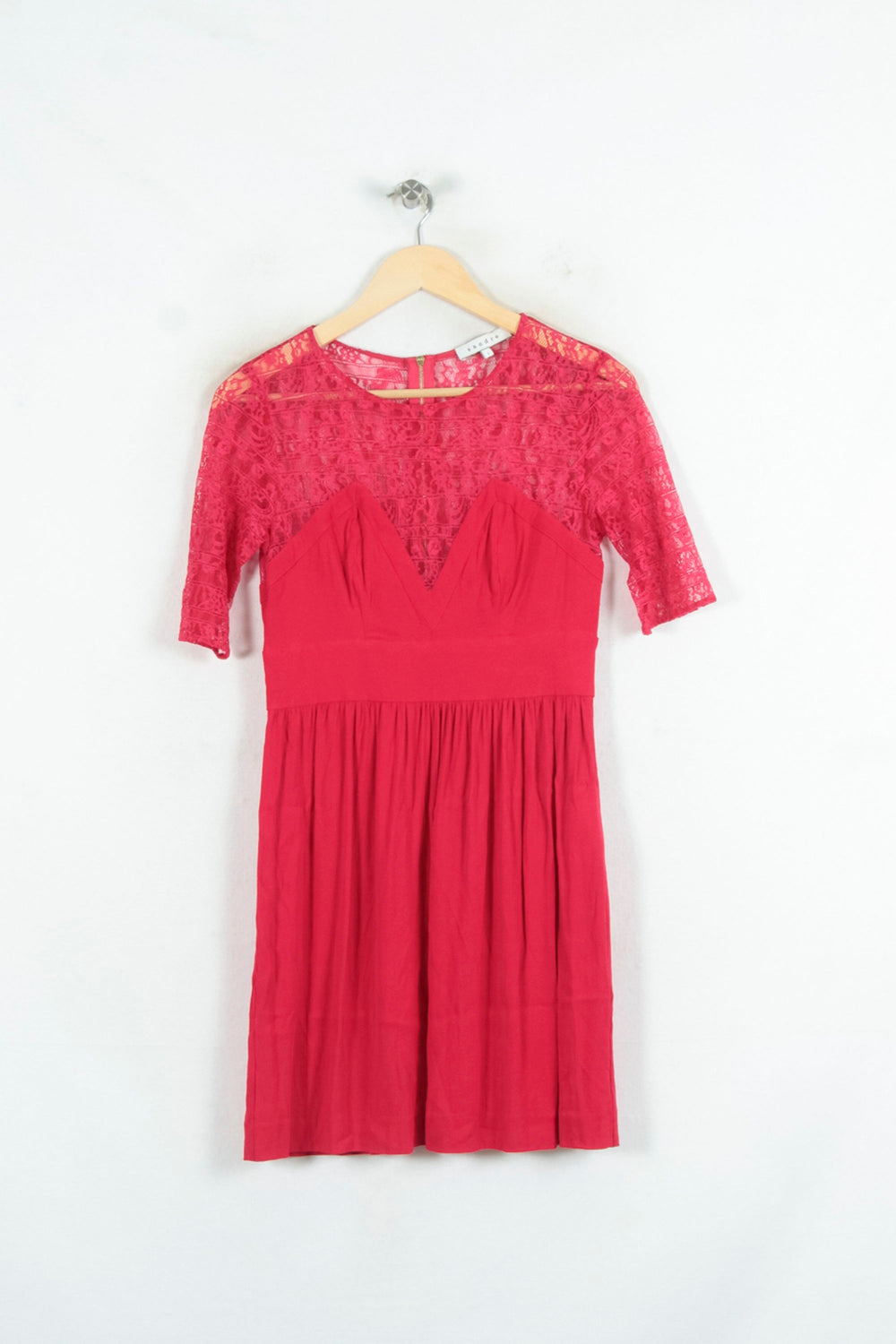 Robe Courte Rouge - Taille S/36 de la marque Sandro | PARAD81258 - Vendu par Paradigme - Image 2