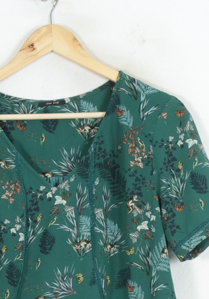 Robe Fleurie Verte - Taille M/38 de la marque One Step | PARAD81267 - Vendu par Paradigme - Image 3
