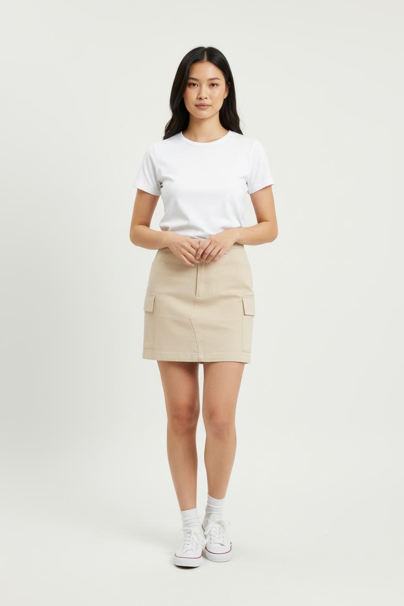 Jupe Courte Beige - Taille M/38 de la marque Grace & Mila | PARAD81297 - Vendu par Paradigme - Image 1