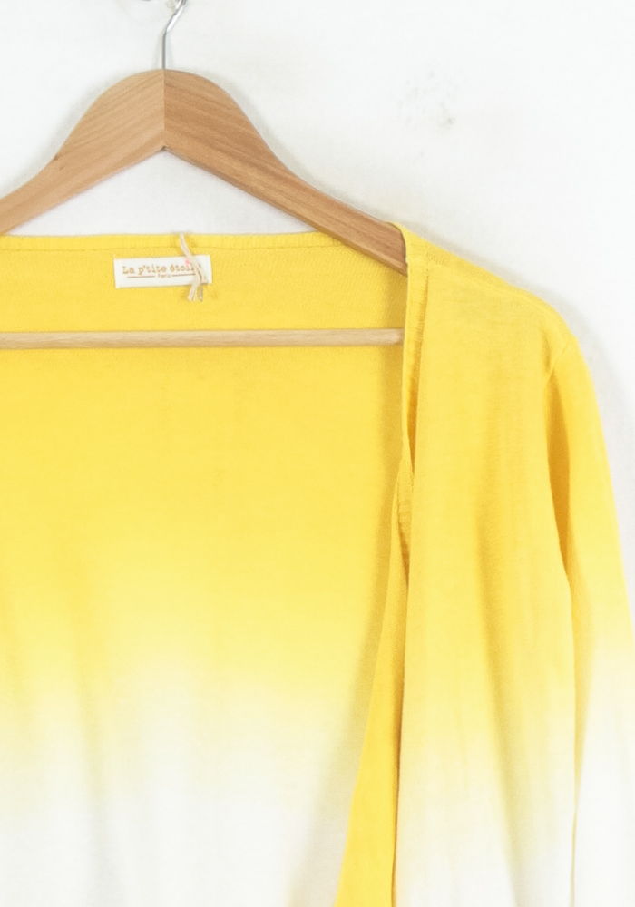 Cardigan Jaune et Blanc - Taille M/38 de la marque La Petite Etoile | PARAD81305 - Vendu par Paradigme - Image 3