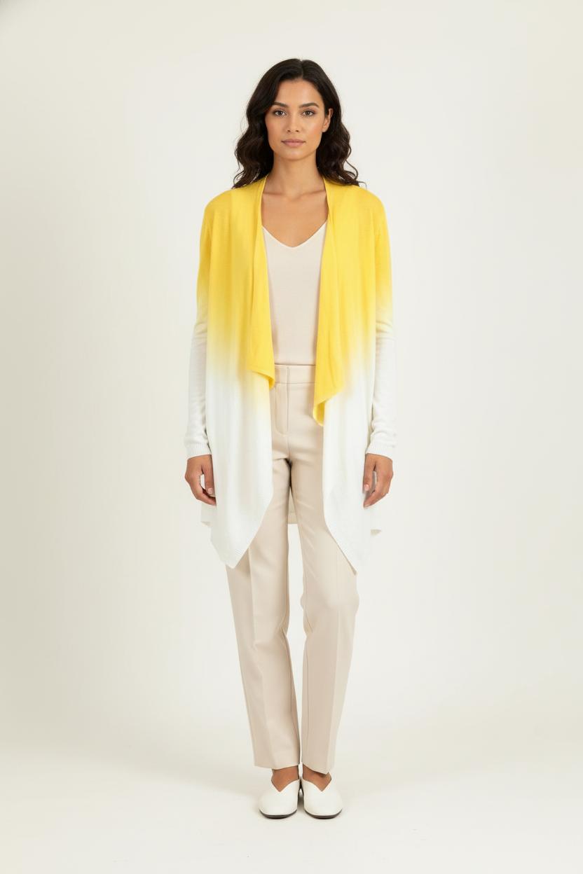 Cardigan Jaune et Blanc - Taille M/38 de la marque La Petite Etoile | PARAD81305 - Vendu par Paradigme - Image 1