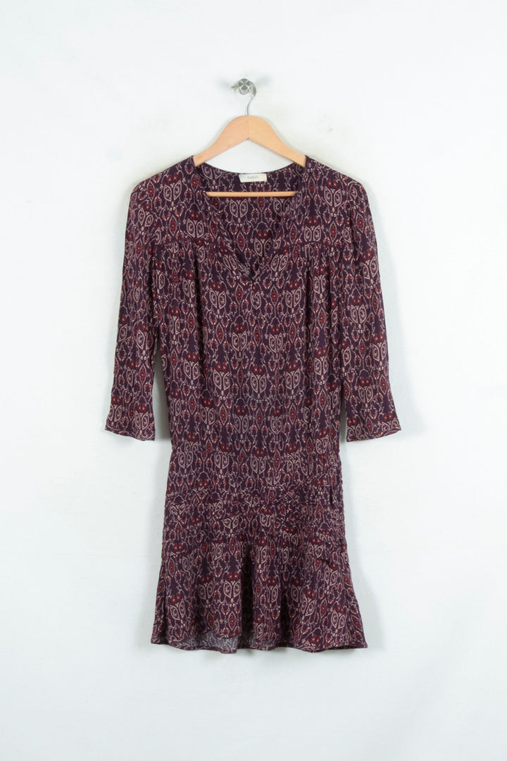 Robe Imprimée Violette - Taille S/36 de la marque ba&sh | PARAD81309 - Vendu par Paradigme - Image 2